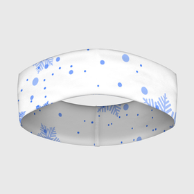 Повязка на голову 3D с принтом голубые снежинки падают ,  |  | big picture | новый год | снежинки | текстуры | тренды | узоры