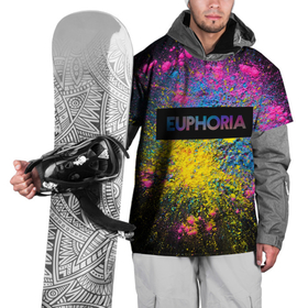 Накидка на куртку 3D с принтом сериал Euphoria   брызги краски , 100% полиэстер |  | zendaya | арт | брызги | зендея | краска | ру беннетт | сериал euphoria | эйфория