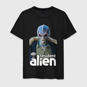 Мужская футболка хлопок с принтом Resident alien , 100% хлопок | прямой крой, круглый вырез горловины, длина до линии бедер, слегка спущенное плечо. | alan tudyk | alien | doctor | resident alien | syfy | алан тьюдик | доктор | засланец из космоса | инопланетянин | пришелец