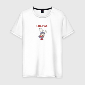 Мужская футболка хлопок с принтом Хильда в Санкт-Петербурге, 100% хлопок | прямой крой, круглый вырез горловины, длина до линии бедер, слегка спущенное плечо. | hilda | комедия | мультфильм | приключения | семейный | фэнтези | хильда