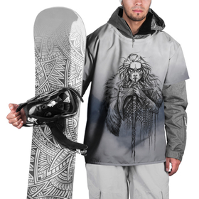 Накидка на куртку 3D с принтом северная воительница , 100% полиэстер |  | ethnic | folk | nordic | runes | scandinavia | slav | vikings | викинги | руны | русь | скандинавия | славяне | фолк | фольклор | этника | этно | язычество