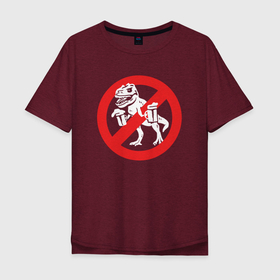Мужская футболка хлопок Oversize с принтом Анти Пивозавр в Курске, 100% хлопок | свободный крой, круглый ворот, “спинка” длиннее передней части | анти | вход воспрещен | запрещено