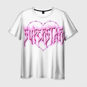 Мужская футболка 3D с принтом Superstar Суперстар в Санкт-Петербурге, 100% полиэфир | прямой крой, круглый вырез горловины, длина до линии бедер | star | super | superstar | звезда | знаменитость | селебрити | супер