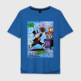 Мужская футболка хлопок Oversize с принтом Mr. Monopoly (Alec Monopoly) , 100% хлопок | свободный крой, круглый ворот, “спинка” длиннее передней части | art | colors | dollar | monopolyart | rich | richie rich