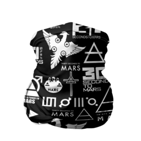 Бандана-труба 3D с принтом 30 Seconds to Mars: Паттерн логотипов. в Санкт-Петербурге, 100% полиэстер, ткань с особыми свойствами — Activecool | плотность 150‒180 г/м2; хорошо тянется, но сохраняет форму | 30 seconds to mars | 30 секунд до марса | джаред лето | музыка | рок
