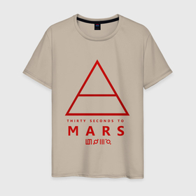Мужская футболка хлопок с принтом 30 Seconds to Mars рок в Ухте, 100% хлопок | прямой крой, круглый вырез горловины, длина до линии бедер, слегка спущенное плечо. | Тематика изображения на принте: 30 seconds to mars | 30 секунд до марса | джаред лето | музыка | рок