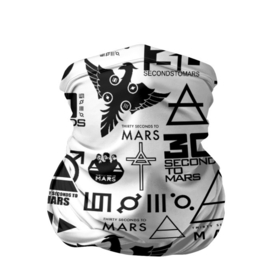 Бандана-труба 3D с принтом 30 Seconds to Mars паттерн в Санкт-Петербурге, 100% полиэстер, ткань с особыми свойствами — Activecool | плотность 150‒180 г/м2; хорошо тянется, но сохраняет форму | 30 seconds to mars | 30 секунд до марса | джаред лето | музыка | рок