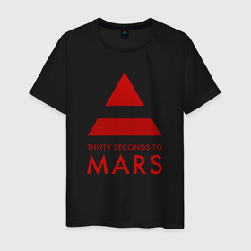 Мужская футболка хлопок с принтом [30 Seconds to Mars]   Рок в Ухте, 100% хлопок | прямой крой, круглый вырез горловины, длина до линии бедер, слегка спущенное плечо. | Тематика изображения на принте: 30 seconds to mars | 30 секунд до марса | джаред лето | музыка | рок