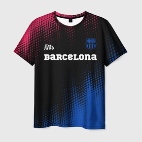 Мужская футболка 3D с принтом BARCELONA | Barcelona Est. 1899 в Курске, 100% полиэфир | прямой крой, круглый вырез горловины, длина до линии бедер | Тематика изображения на принте: barca | barcelona | barsa | barselona | fcb | logo | messi | барса | барселона | знак | клуб | лого | логотип | логотипы | месси | полутона | символ | символы | футбол | футбольная | футбольный