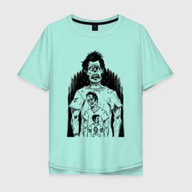 Мужская футболка хлопок Oversize с принтом Zombie age в Петрозаводске, 100% хлопок | свободный крой, круглый ворот, “спинка” длиннее передней части | age | figure | fly | t shert | zobmie | возраст | зомби | мухи | фигура | футболка