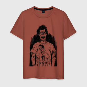 Мужская футболка хлопок с принтом Zombie age в Тюмени, 100% хлопок | прямой крой, круглый вырез горловины, длина до линии бедер, слегка спущенное плечо. | age | figure | fly | t shert | zobmie | возраст | зомби | мухи | фигура | футболка
