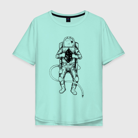 Мужская футболка хлопок Oversize с принтом За наш советский космос в Новосибирске, 100% хлопок | свободный крой, круглый ворот, “спинка” длиннее передней части | cosmos | planet | saturn | space | spacesuit | stars | звёзды | космонавт | космос | планета | сатурн | скафандр