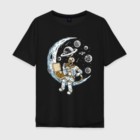 Мужская футболка хлопок Oversize с принтом Space pizza в Кировске, 100% хлопок | свободный крой, круглый ворот, “спинка” длиннее передней части | astronaut | cosmos | food | hype | jaw | moon | pizza | planet | saturn | skull | space | spaceship | spacesuit | star | teeth | звезда | зубы | космический корабль | космонавт | космос | луна | пасть | пицца | пища | планета | сатурн | хайп | череп