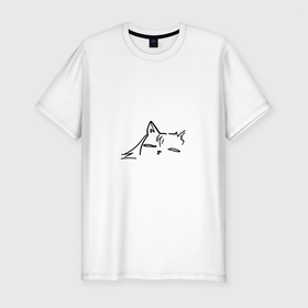 Мужская футболка хлопок Slim с принтом Курсэд Кэтс двадцать девять в Тюмени, 92% хлопок, 8% лайкра | приталенный силуэт, круглый вырез ворота, длина до линии бедра, короткий рукав | cat | community | electronic mushroom | meme