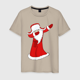 Мужская футболка хлопок с принтом Дед Мороз делает даб в Тюмени, 100% хлопок | прямой крой, круглый вырез горловины, длина до линии бедер, слегка спущенное плечо. | даб | даб движение | движение даб | дед | дед мороз | дедушка | дедушка мороз | забавно | зима | зимний | мем | новогодний | новый год | праздник | праздничный | прикол | рождественский | рождество
