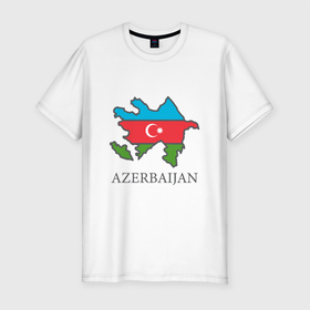 Мужская футболка хлопок Slim с принтом Map Azerbaijan в Курске, 92% хлопок, 8% лайкра | приталенный силуэт, круглый вырез ворота, длина до линии бедра, короткий рукав | europe | odlar yurdu | ussr | азер | азербайджан | азербайджанец | азия | баку | горы | европа | закавказье | кавказ | карта | каспийское море | республика | ссср | страна огней | турист | флаг