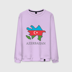 Мужской свитшот хлопок с принтом Map Azerbaijan в Тюмени, 100% хлопок |  | europe | odlar yurdu | ussr | азер | азербайджан | азербайджанец | азия | баку | горы | европа | закавказье | кавказ | карта | каспийское море | республика | ссср | страна огней | турист | флаг