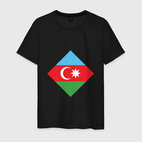Мужская футболка хлопок с принтом Flag Azerbaijan , 100% хлопок | прямой крой, круглый вырез горловины, длина до линии бедер, слегка спущенное плечо. | europe | odlar yurdu | ussr | азер | азербайджан | азербайджанец | азия | баку | горы | европа | закавказье | кавказ | карта | каспийское море | республика | ссср | страна огней | турист | флаг