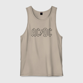 Мужская майка хлопок с принтом AC DC Logo Молния. , 100% хлопок |  | ac dc | acdc | ас дс | асдс | музыка | рок