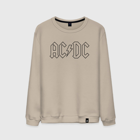Мужской свитшот хлопок с принтом AC DC Logo Молния. , 100% хлопок |  | ac dc | acdc | ас дс | асдс | музыка | рок