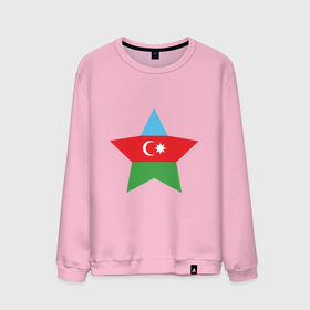 Мужской свитшот хлопок с принтом Azerbaijan Star в Тюмени, 100% хлопок |  | europe | odlar yurdu | ussr | азер | азербайджан | азербайджанец | азия | баку | горы | европа | закавказье | кавказ | карта | каспийское море | республика | ссср | страна огней | турист | флаг