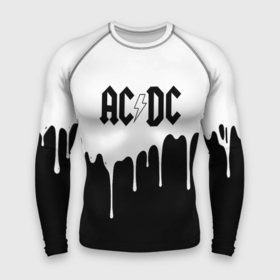 Мужской рашгард 3D с принтом AC DC подтёки в Новосибирске,  |  | ac dc | acdc | ас дс | асдс | музыка | рок