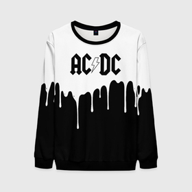 Мужской свитшот 3D с принтом AC DC подтёки в Екатеринбурге, 100% полиэстер с мягким внутренним слоем | круглый вырез горловины, мягкая резинка на манжетах и поясе, свободная посадка по фигуре | ac dc | acdc | ас дс | асдс | музыка | рок