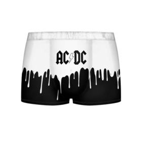 Мужские трусы 3D с принтом AC DC подтёки в Екатеринбурге, 50% хлопок, 50% полиэстер | классическая посадка, на поясе мягкая тканевая резинка | ac dc | acdc | ас дс | асдс | музыка | рок