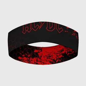 Повязка на голову 3D с принтом AC DC соты в Курске,  |  | ac dc | acdc | ас дс | асдс | музыка | рок