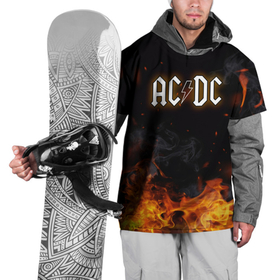 Накидка на куртку 3D с принтом [AC DC]   Fire , 100% полиэстер |  | ac dc | acdc | back in black | ас дс | асдс | музыка | рок