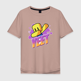 Мужская футболка хлопок Oversize с принтом Roblox yeet в Тюмени, 100% хлопок | свободный крой, круглый ворот, “спинка” длиннее передней части | jailbreak | lua | roblox | roblox studio | дэвид базуки | майнкрафт | многопользовательская | роблокс