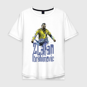 Мужская футболка хлопок Oversize с принтом Zlatan Ibrahimovich   Milan в Новосибирске, 100% хлопок | свободный крой, круглый ворот, “спинка” длиннее передней части | football | forward | legend | milan | star | striker | zlatan ibrahimovich | звезда | златан ибрагимович | легенда | милан | нападающий | форвард | футбол