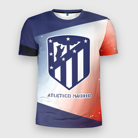 Мужская футболка 3D Slim с принтом АТЛЕТИКО | Atletico Madrid   Графика в Петрозаводске, 100% полиэстер с улучшенными характеристиками | приталенный силуэт, круглая горловина, широкие плечи, сужается к линии бедра | atletico | atletico madrid | club | footbal | logo | madrid | атлетико | знак | клуб | логотип | логотипы | мадрид | полосы | символ | символы | форма | футбол | футбольная | футбольный