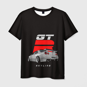 Мужская футболка 3D с принтом Nissan gt , 100% полиэфир | прямой крой, круглый вырез горловины, длина до линии бедер | auto | gt | nissan | skyline | авто | машина | ниссан