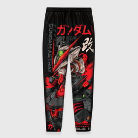 Мужские брюки 3D с принтом MBF P02 Gundam Astray Red Frame в Кировске, 100% полиэстер | манжеты по низу, эластичный пояс регулируется шнурком, по бокам два кармана без застежек, внутренняя часть кармана из мелкой сетки | Тематика изображения на принте: anime | astray | astray red | astray red frame | gsa | gundam | mbf | mbfp02 | mobile suit | p02 | гундам | мбф