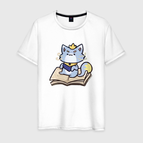 Мужская футболка хлопок с принтом the Magical Cat Yuumi в Тюмени, 100% хлопок | прямой крой, круглый вырез горловины, длина до линии бедер, слегка спущенное плечо. | league of legends | moba | riot games | the magical cat yuumi | yuumi | лига легенд