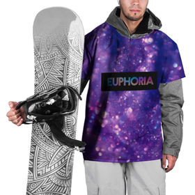 Накидка на куртку 3D с принтом сериал Euphoria   блестки в Новосибирске, 100% полиэстер |  | zendaya | блестки | глиттер | зендея | ру беннетт | сериал euphoria | фиолетовый фон | эйфория