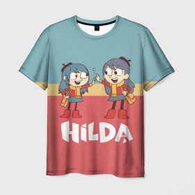 Мужская футболка 3D с принтом Hilda Love | Хильда в Тюмени, 100% полиэфир | прямой крой, круглый вырез горловины, длина до линии бедер | hilda | mult | netflix | мульт | мультик | мультсериал | мультфильм | нетфлик | хилда | хильда