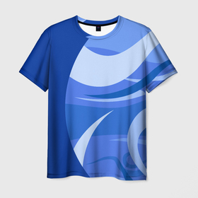 Мужская футболка 3D с принтом Голубые волны | Море релакс в Екатеринбурге, 100% полиэфир | прямой крой, круглый вырез горловины, длина до линии бедер | blue | laguna | relax | sea | tourist | travel | waves | абстракция | белый | блю | волны | лагуна | море | морской | океан | отдых | отдыхать | поездка | си | синий | турист | туристический