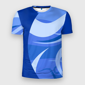 Мужская футболка 3D Slim с принтом Голубые волны | Море релакс в Екатеринбурге, 100% полиэстер с улучшенными характеристиками | приталенный силуэт, круглая горловина, широкие плечи, сужается к линии бедра | blue | laguna | relax | sea | tourist | travel | waves | абстракция | белый | блю | волны | лагуна | море | морской | океан | отдых | отдыхать | поездка | си | синий | турист | туристический