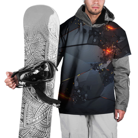 Накидка на куртку 3D с принтом НЕОНОВЫЙ ВЗРЫВ ПЛИТЫ, ОБЛОМКИ   NEON EXPLOSION в Новосибирске, 100% полиэстер |  | 3d | 3д плиты | neon | взрыв | лава | неон | плита | плиты | трещины