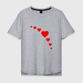 Мужская футболка хлопок Oversize с принтом Сердечки (для любви) в Санкт-Петербурге, 100% хлопок | свободный крой, круглый ворот, “спинка” длиннее передней части | день влюбленных | любовь | подарок | праздник | сердечки | сердце