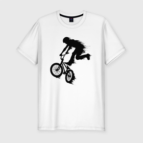 Мужская футболка хлопок Slim с принтом ВЕЛОСПОРТ BMX Racing. ВЕЛОСИПЕДИСТ в Курске, 92% хлопок, 8% лайкра | приталенный силуэт, круглый вырез ворота, длина до линии бедра, короткий рукав | Тематика изображения на принте: bmx | bmx racing | велосипед | велосипед bmx | велосипедист | велосипедный мотокросс | велосипедный спорт | велоспорт | верт | вмх рейсинг | дерт | парк | спорт | стрит | флэтлэнд