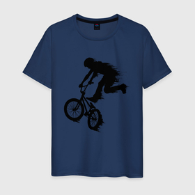 Мужская футболка хлопок с принтом ВЕЛОСПОРТ BMX Racing. ВЕЛОСИПЕДИСТ в Новосибирске, 100% хлопок | прямой крой, круглый вырез горловины, длина до линии бедер, слегка спущенное плечо. | Тематика изображения на принте: bmx | bmx racing | велосипед | велосипед bmx | велосипедист | велосипедный мотокросс | велосипедный спорт | велоспорт | верт | вмх рейсинг | дерт | парк | спорт | стрит | флэтлэнд