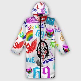Дождевик унисекс 3D с принтом 6IX9INE паттерн в городе Новоалтайск,  |  | 6ix9ine | 6ix9ine акула | daniel hernandez | gooba | rap | shark | six nine | tekashi | акула | даниэль эрнандес | музыка | реп | сикс найн | текаши
