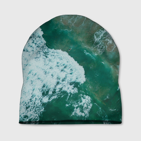 Шапка 3D с принтом Морская пена в Санкт-Петербурге, 100% полиэстер | универсальный размер, печать по всей поверхности изделия | вода | волны | море | океан | отдых | пена | песок | пляж | прибой