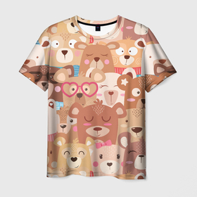 Мужская футболка 3D с принтом Teddy s , 100% полиэфир | прямой крой, круглый вырез горловины, длина до линии бедер | bear | bears | glases | heart | smile | star | sweet | teddy | звезда | медведи | медведь | мишки | очки | сердце | сладкий | тедди | улыбка