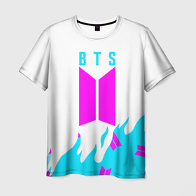 Мужская футболка 3D с принтом BTS | бтс. в Петрозаводске, 100% полиэфир | прямой крой, круглый вырез горловины, длина до линии бедер | bangtan boys | bt21 | bts | kpop | бтс | музыка