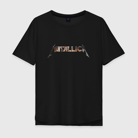 Мужская футболка хлопок Oversize с принтом Metallica emblem в Екатеринбурге, 100% хлопок | свободный крой, круглый ворот, “спинка” длиннее передней части | group | guitar | metallica | music | thrash metal | гитара | группа | металлика | трэшметал