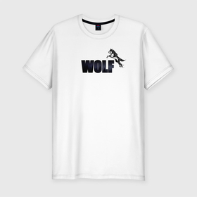 Мужская футболка хлопок Slim с принтом Wolf brand в Курске, 92% хлопок, 8% лайкра | приталенный силуэт, круглый вырез ворота, длина до линии бедра, короткий рукав | animal | trgwolf | wolf | волк | волки | звери | лес